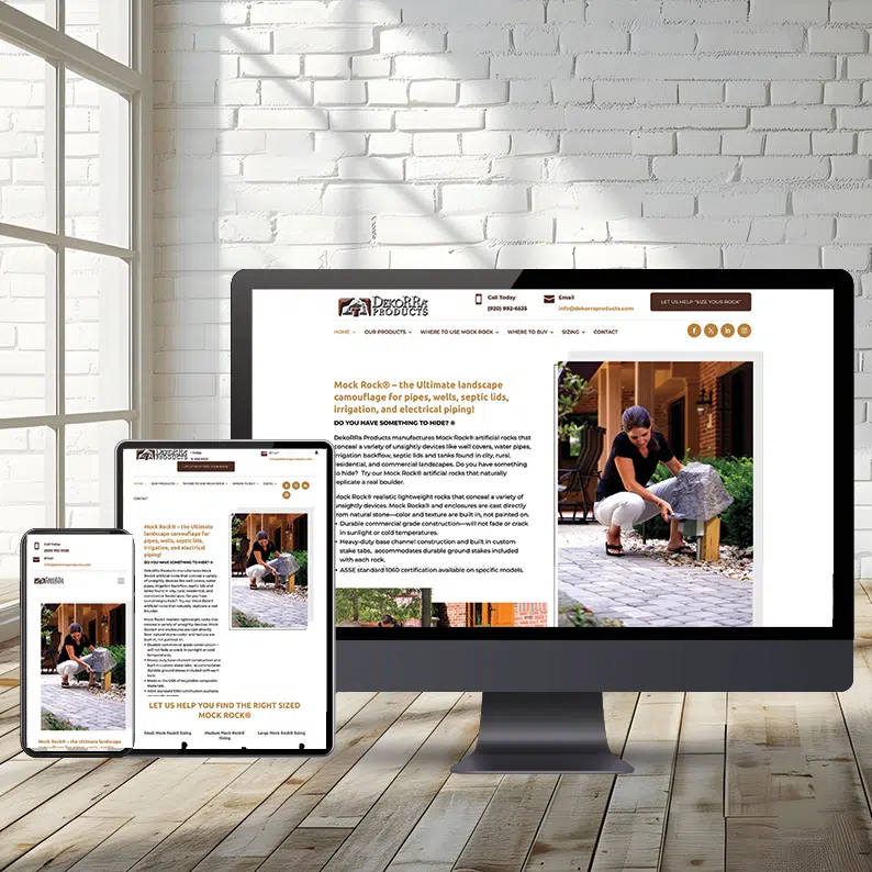 Dekorra | WordPress website design in a responsive layout on smart phone tablet and desktop for Dekorra Products