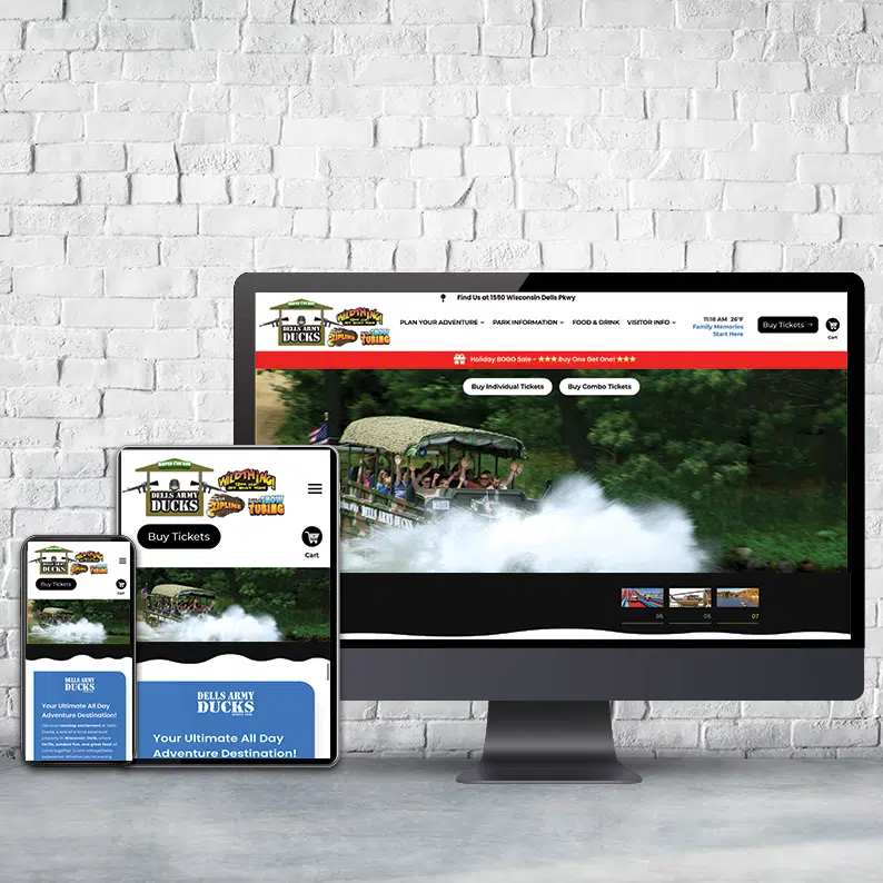 dells ducks | responsive website layout for dells ducks