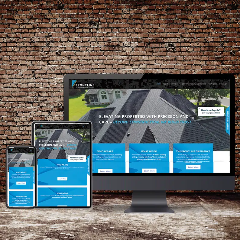 frontline exteriors | responsive informational wordPress website for Midwest Prairies