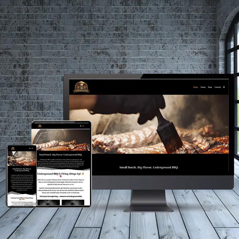 underground bbq | WordPress website design in a responsive layout on smart phone tablet and desktop for Vibrations Mental Health