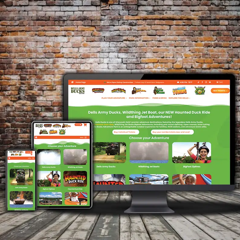 responsive website layout for dells ducks